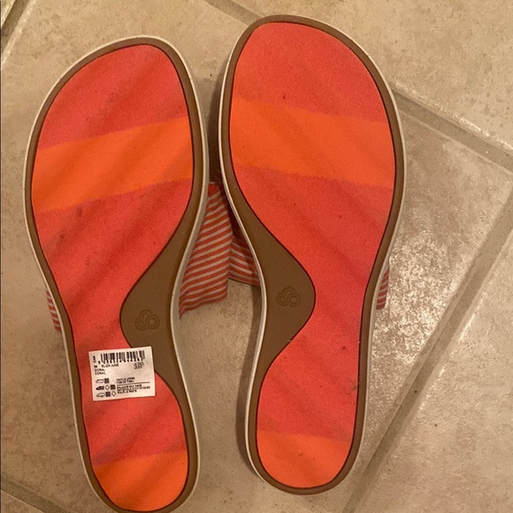 Clarks Eliza June coral Sandals with Knotted Strap Design - Picture 3 of 5